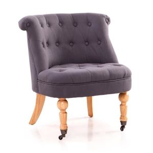 ROSA Fauteuil crapaud capitonné en tissu sur ro...