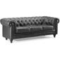 CANAPE Canapé Chesterfield cuir 3 places noir