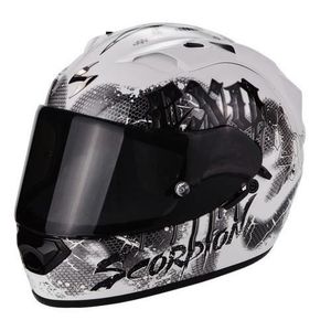 SCORPION Casque Integral Exo 1200 Tenebris Blanc Nacre Argenté