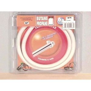 Tuyau Gaz Butane/Propane + colliers 1m/5ans Cuisinière/plaque