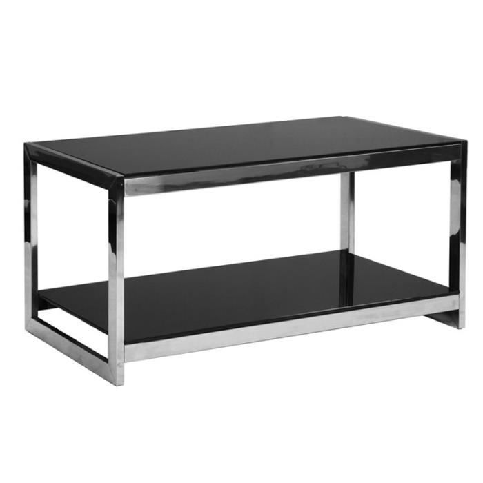 Table basse en verre noir KAREL L 127 x l 49 Achat / Vente