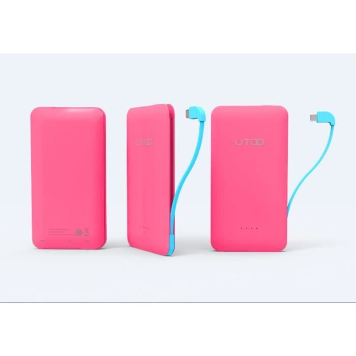 Batterie externe smartphone, ultra plate, rose Achat batterie