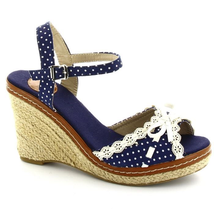 sandales compensees rouges