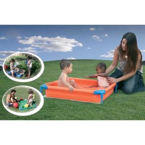 BABY Piscine Enfant en P.V.C. Orange Verte 85X15