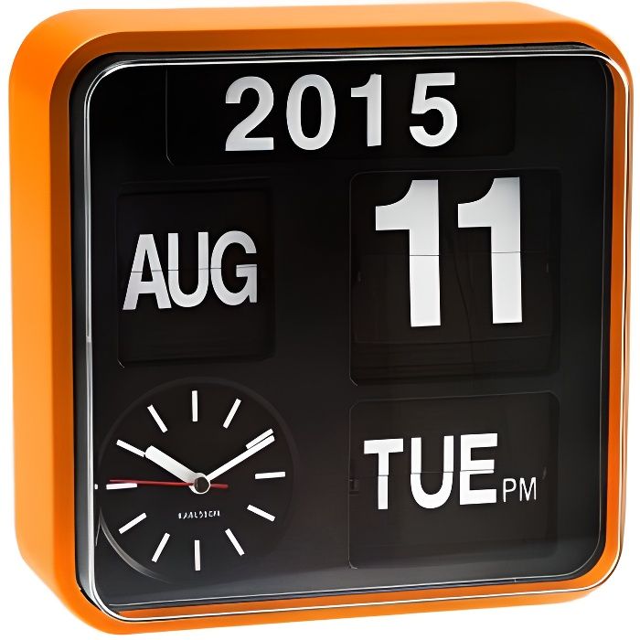 Horloge Murale MINI FLIP Orange Achat / Vente horloge Plastique