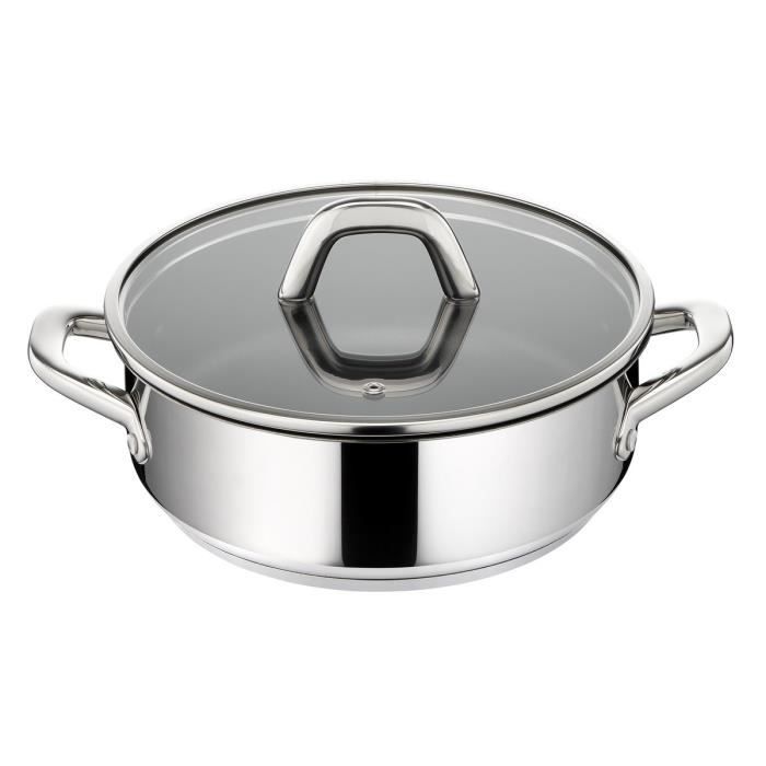Lagostina Salvaspazio Sauteuse 24cm - Inox 18/10 Empilable (Induction Et Four)