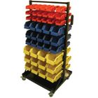 DESSERTE DE CHANTIER - SERVANTE Etagère de rangement LNE sur roulette, 90 casiers