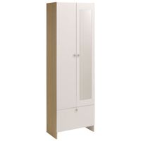 COLONNE - ARMOIRE SDB Colonne RIGA L59 cm blanc et ton bois clair COLONNE - ARMOIRE SDB Colonne RIGA L59 cm blanc et ton bois clair