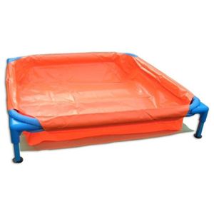 BABY Piscine carré en PVC pour enfant 85x85x15cm - Orange