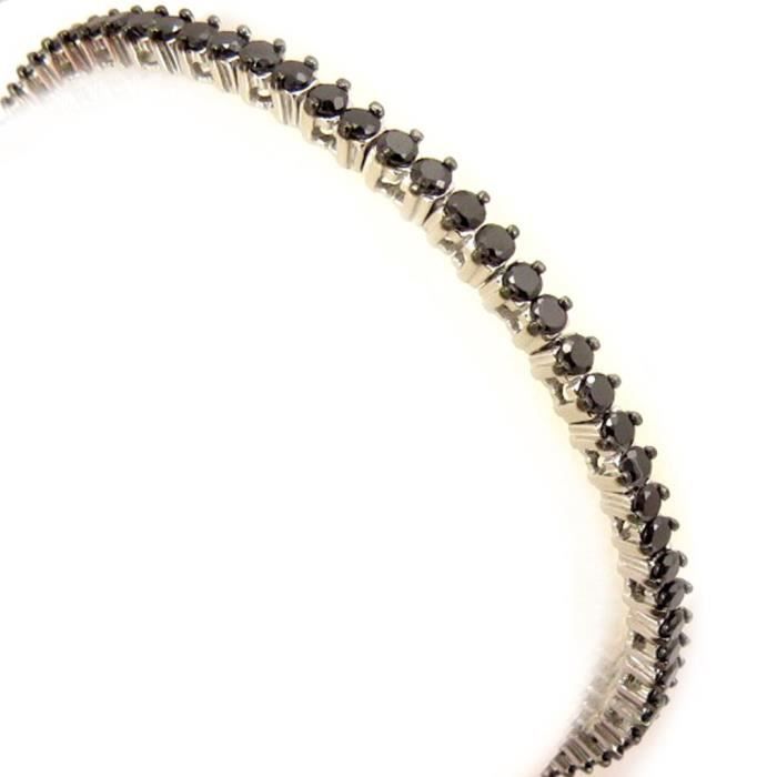 Bracelet Argent "Rivière de Diamants" noir Achat / Vente bracelet