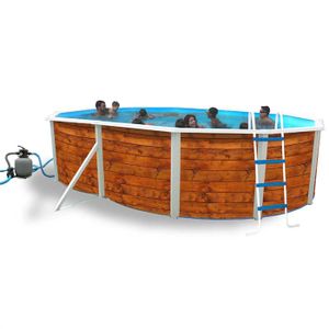 ETNICA Piscine en acier ovale 550x366x120