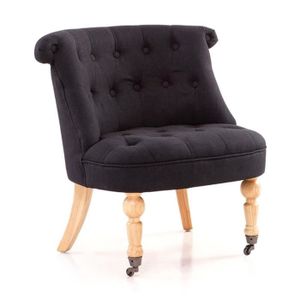 ROSA Fauteuil crapaud capitonné en tissu sur ro...