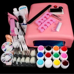 COFFRET DE MANUCURE Pro 36W UV GEL Lampe rose 12 couleurs UV Gel Nai. \u2039\u203a