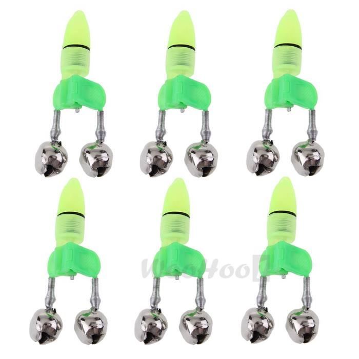 6X DETECTEUR DE TOUCHE CANNE PECHE LED ROUGE CLOCHETTE Prix pas cher