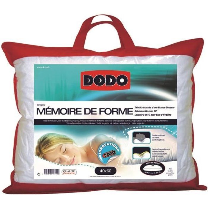 DODO Oreiller Mémoire de Forme 40x60cm Achat / Vente oreiller