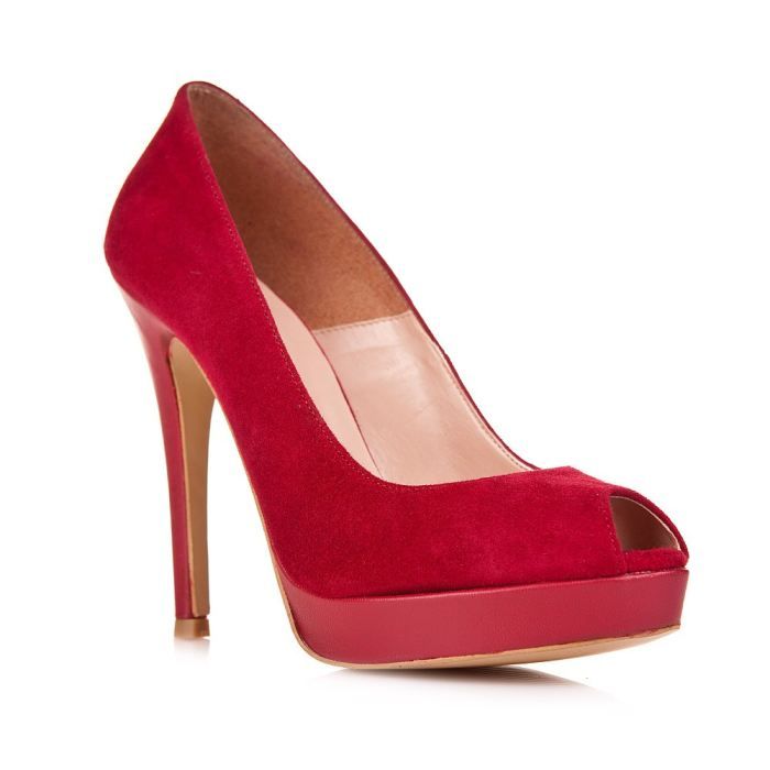 escarpins rouge en daim
