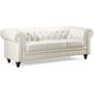 CANAPE Canapé Chesterfield cuir 3 places blanc
