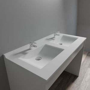CREAZUR Plan double vasque Blanc 120cm