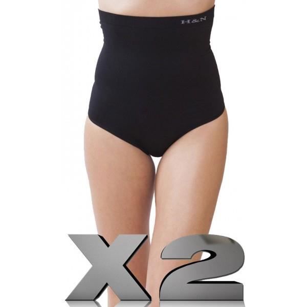 Lot De 2 Gaine String Gainant Fe? Noir Noir Achat / Vente STRING
