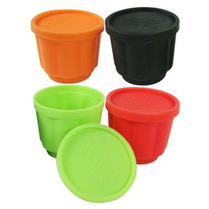 YOKO DESIGN Lot de 4 Moules ? flan noir, vert, orange et rouge