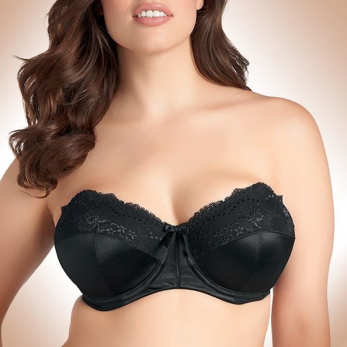 Bandeau Grande Taille Lingerie Noir Achat Vente Soutien Gorge