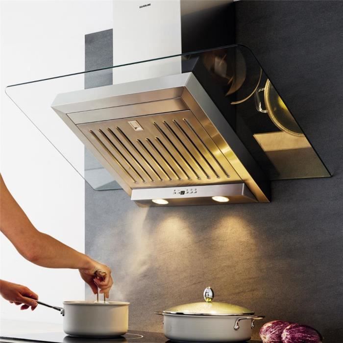 hotte cuisine murale silverline atika inox et verre 60 cm hotte cuisine murale silverline atika inox et verre 60 cm