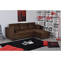 CANAPE - SOFA - BANQUETTE Canapé Angle Convertible COLUMBIA En Microfibre