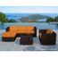 SALON DE JARDIN  Rangiroa Orange - Salon de jardin en résine tre…