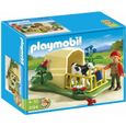 UNIVERS MINIATURE Playmobil Abris Avec Veau & Fermière