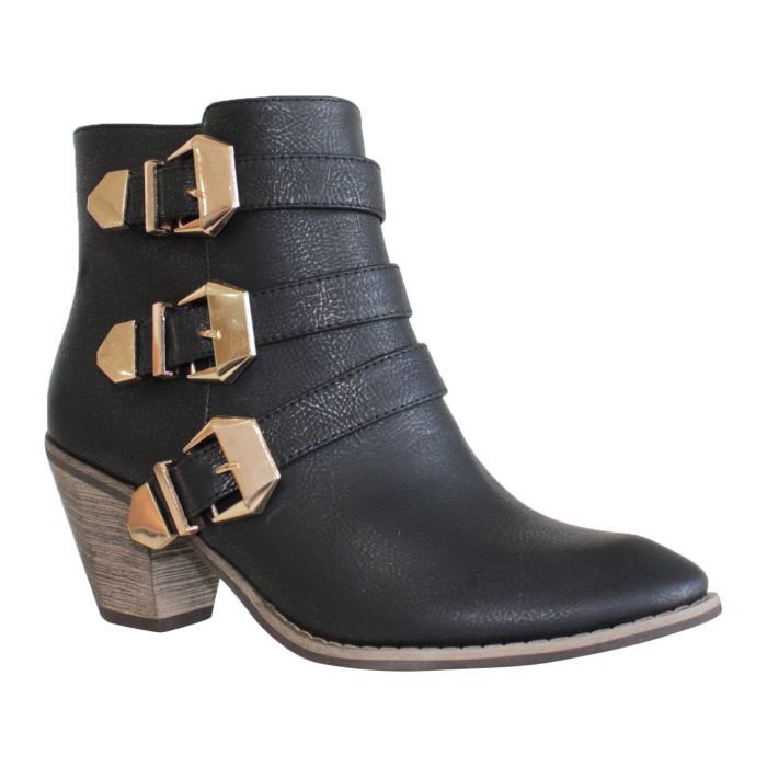 bottines a sangles cloutees