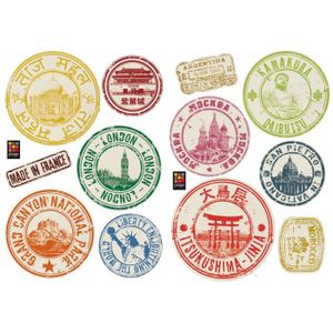 PLAGE Stickers adhésif mural Taille S - London-Tokyo2 Planches 29,7 x 21 cm