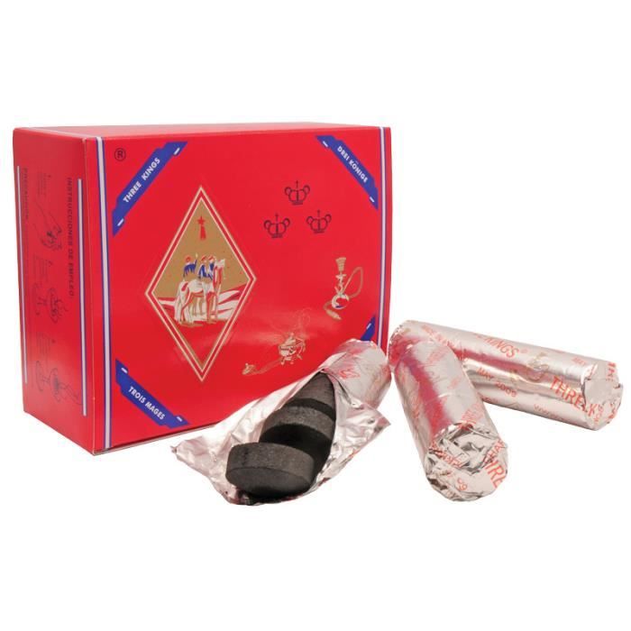 Charbon THREE KINGS NARGUILE/CHICHA Lot 3 Rouleaux Achat / Vente
