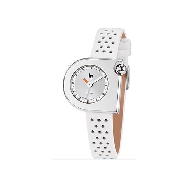 Montre LIP Classics Femme - Boîtier Acier 28mm, Cadran Blanc, Bracelet Cuir Marron - Neuve Sans étiquette