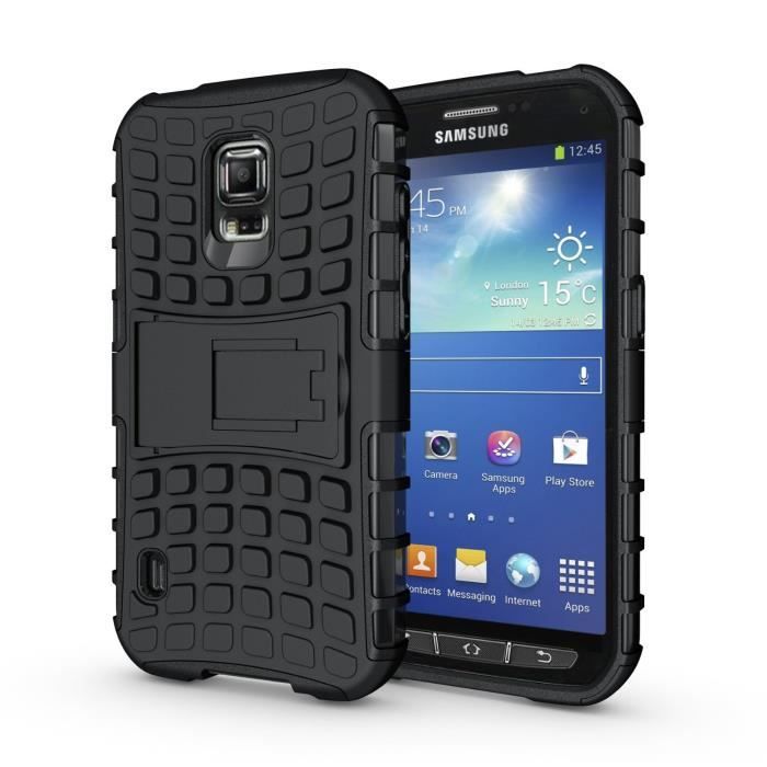 Etui Combo Case Samsung Galaxy S5 Active noir 16/32/64 Go (3G/Wifi/4G