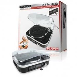 KONIG HAV-TT25USB Tourne disque SD / LP / Radio 1.6 W - Noir