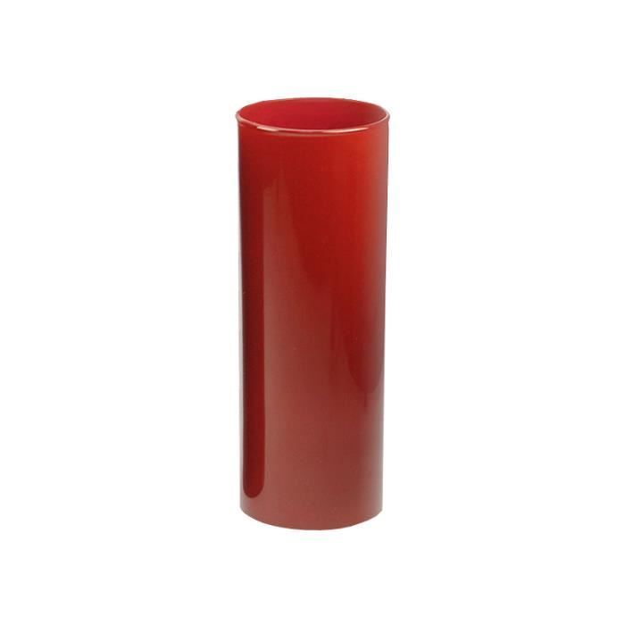 Vase tube Verre opaque rouge Hauteur 25cm Vase tube Verre