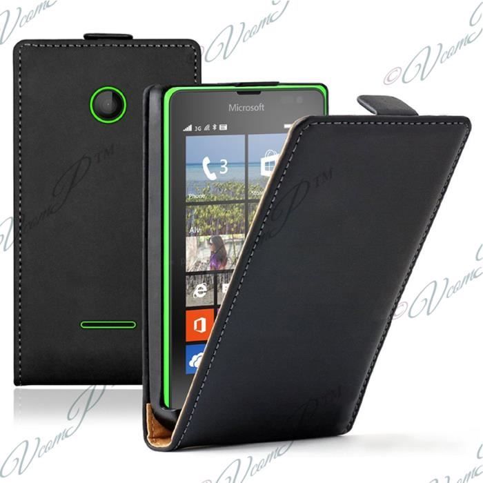 Microsoft Nokia Lumia Dual Sim Etui Housse Coque Cuir Pu Vrai