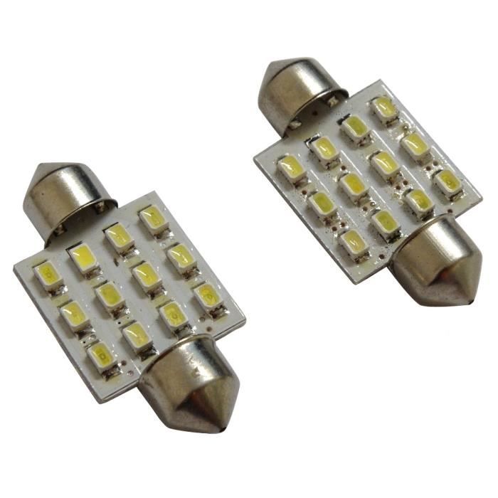 2 ampoules navettes à 12 LED 12V C5W 35mm Achat / Vente phares