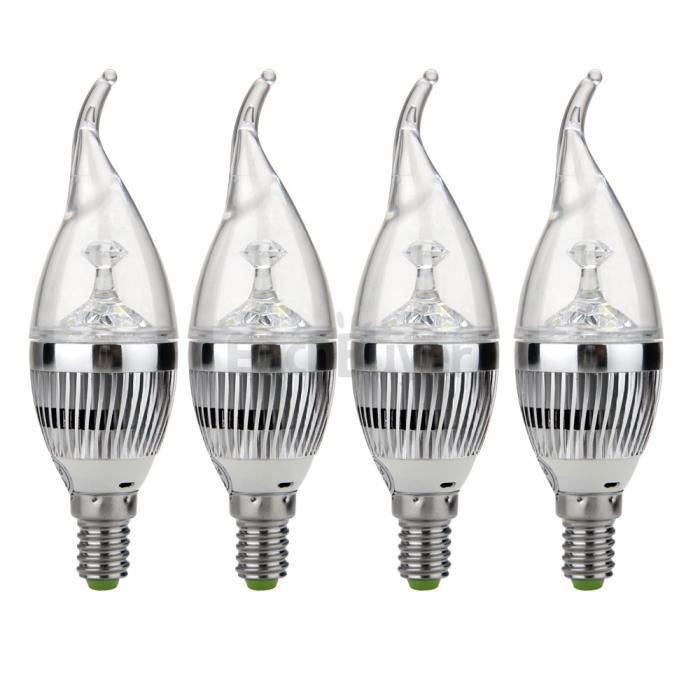 4 X E14 Ampoule Lampe Spot 3 LEDs Blanc Froid 1000 Achat / Vente 4 X