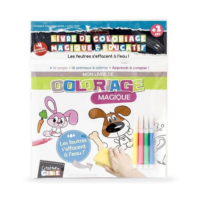 Livre de coloriage CREATEUR DE GENIE effaçable avec ses 4 feutres