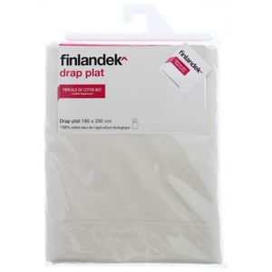TOUT SIMPLEMENT Drap plat premium - 180x290 cm - Ecru