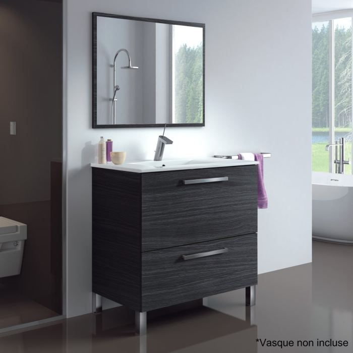 Urban meuble sous vasque gris cendré avec miroir achat / vente ... Meubles salle de bain couleur taupe avec vasque chez leroy merlin