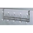 PORTE-MANTEAU - PATERE  Patere 5t Dble Twin Chrome/blanc