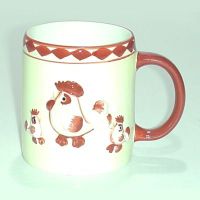 BOL - MUG - MAZAGRAN Chope Mug GM droite  faience  Décor Poulettes