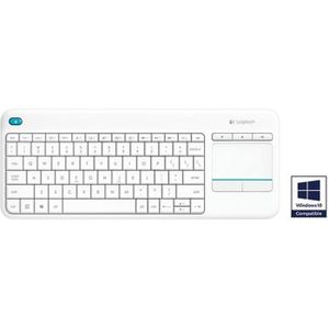 Logitech K400 Plus - Clavier sans fil avec touchpad - Blanc
