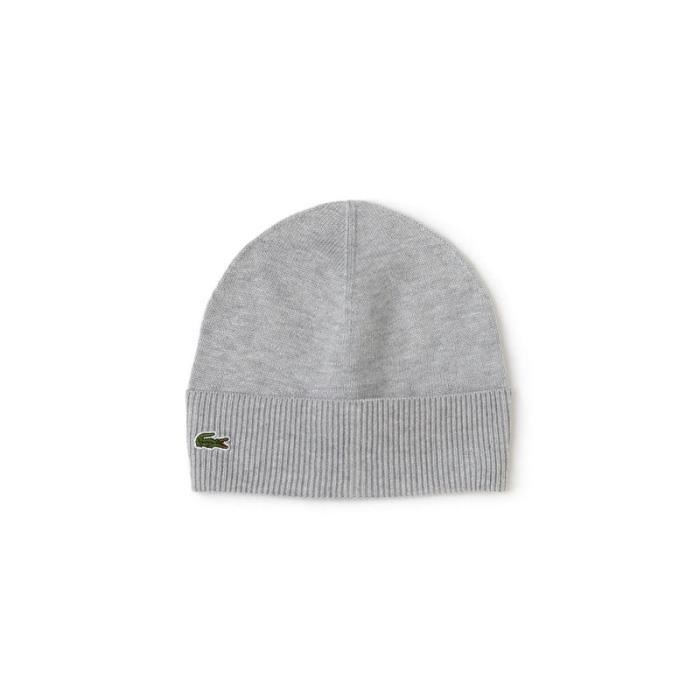 Bonnet Lacoste RB5506 en laine gris chiné.