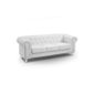CANAPE Canapé Chesterfield 3 places Cuir Blanc
