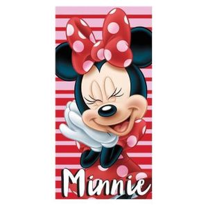 MINNIE N?ud Serviette de plage microfibre 70x140 cm rouge et noir