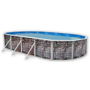 PIERRE GRISE Piscine ovale en acier 915x457x120cm