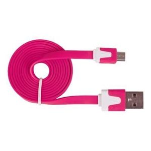 URBAN FACTORY Câble de chargement / de données - Micro-USB Type B (M) pour USB (M) - 1 m - Rose - Plat